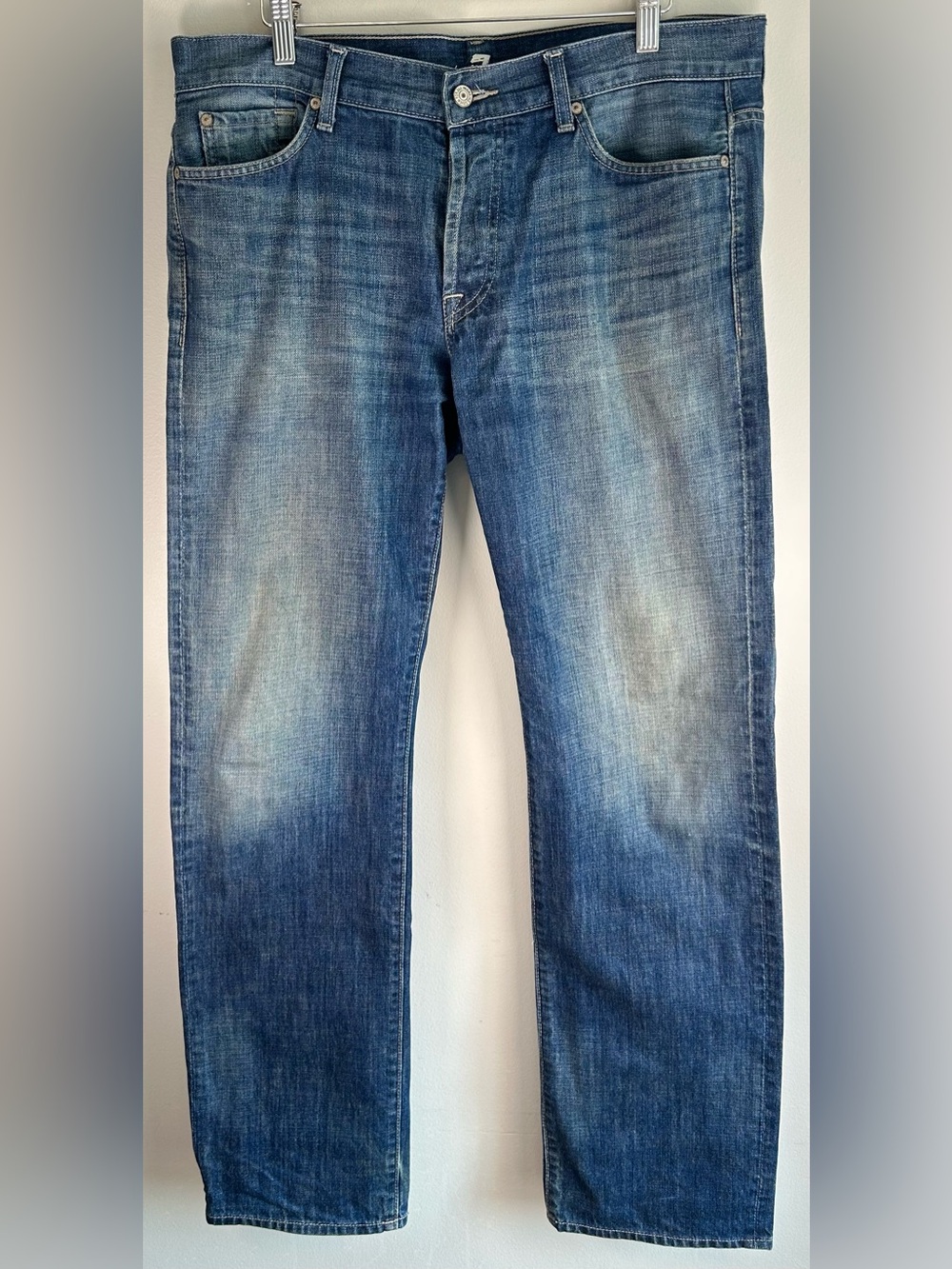 7 For All Mankind Men's Denim Jeans Size 36X33 Standard Blue 043561 Button Fly